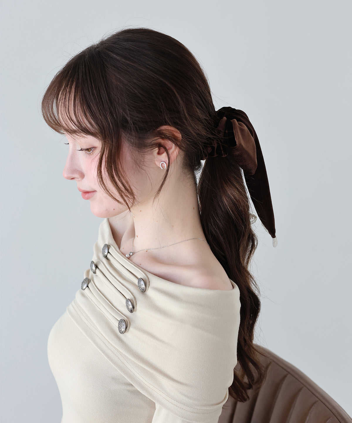 【早割5％OFF】レースベロアリボンシュシュ【メール便】