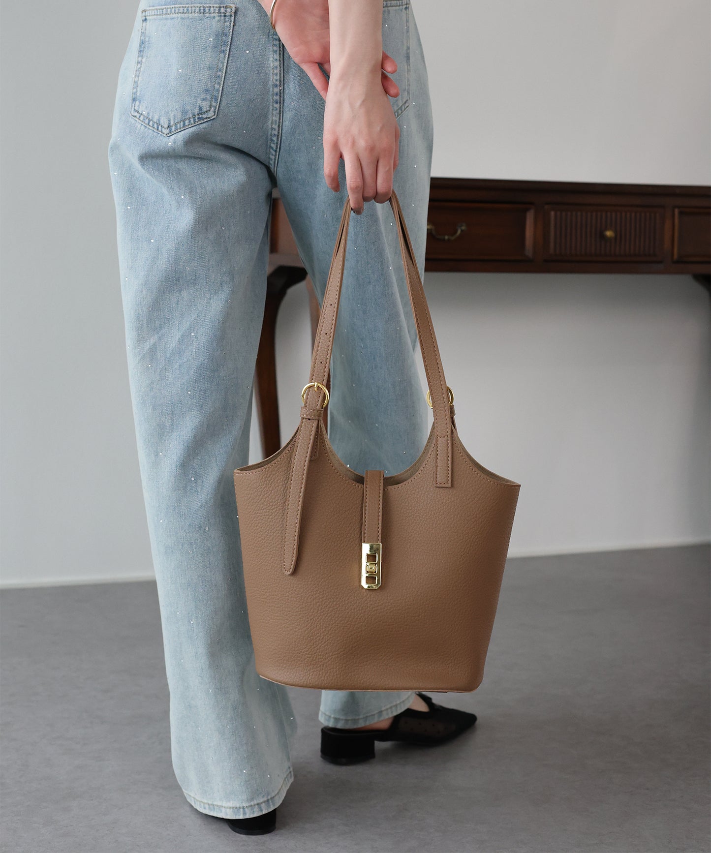 フェイクレザートートバッグ