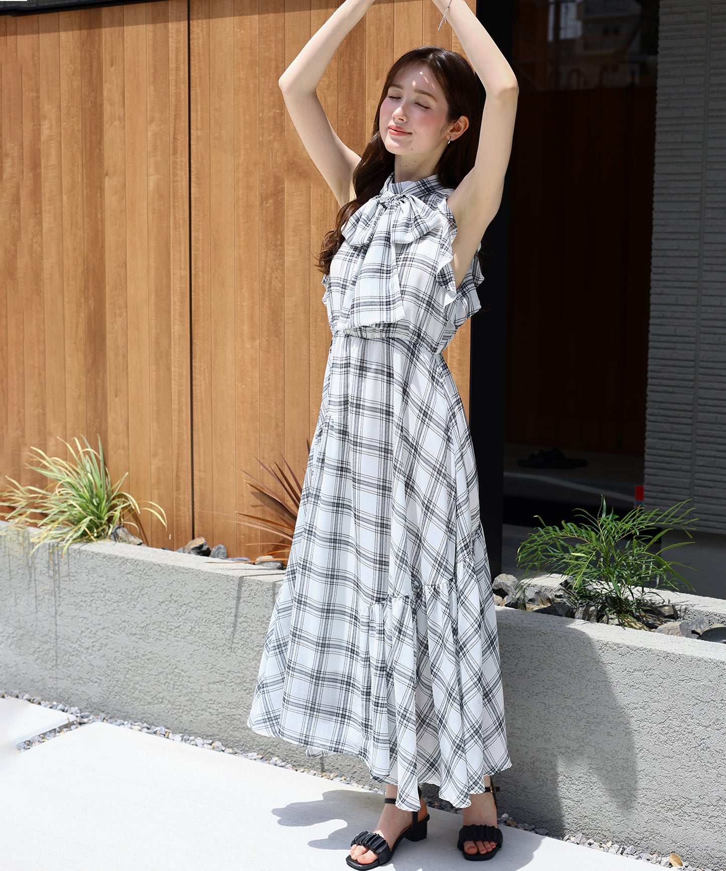 《2サイズ展開》2WAYボウタイ アメスリチェックワンピース