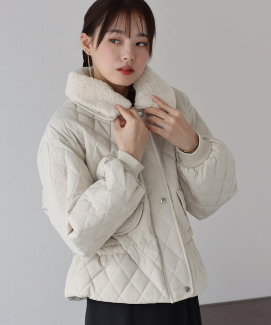 【TIME SALE】襟ボアキルティングジャケット