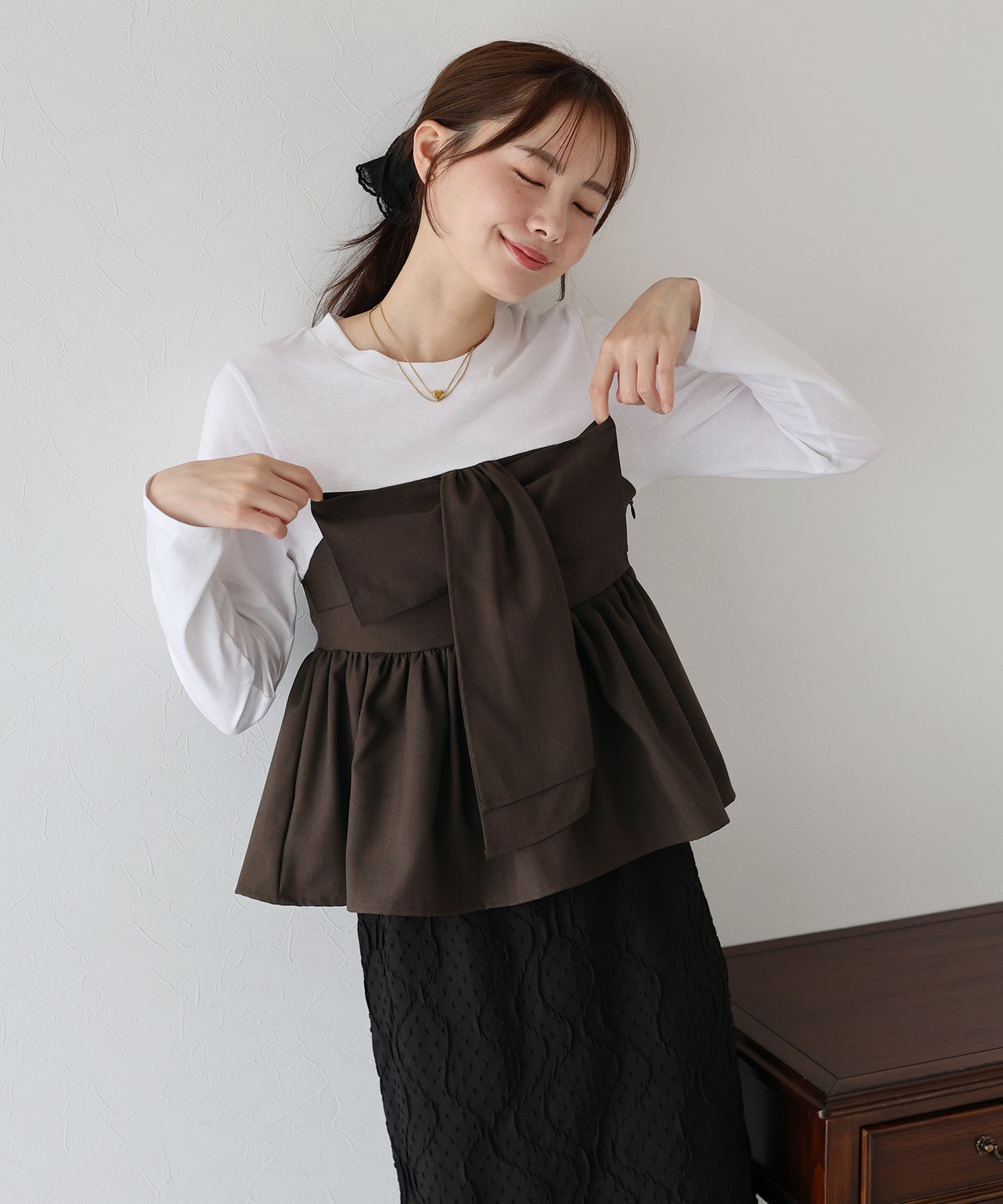 【早割5％OFF】リボンビスチェドッキングＴシャツ【ネコポス】