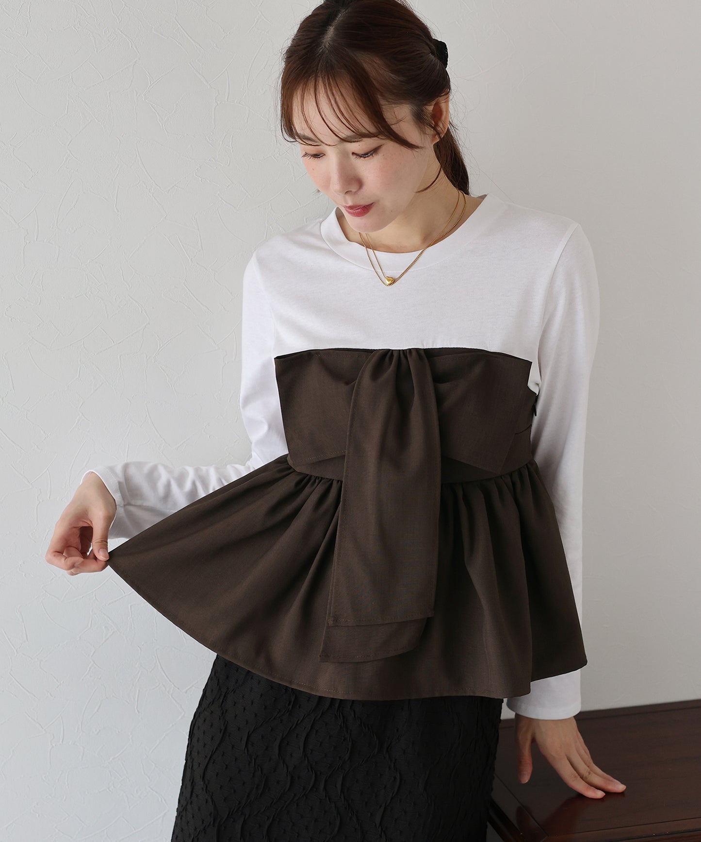 【早割5％OFF】リボンビスチェドッキングＴシャツ【ネコポス】