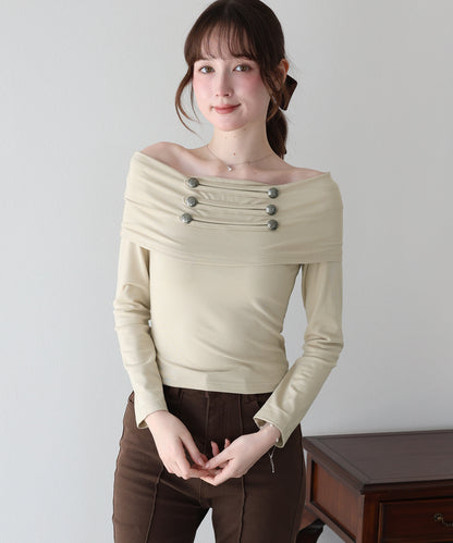 【早割5％OFF】ナポレオンオフショルダーカットソー【メール便】