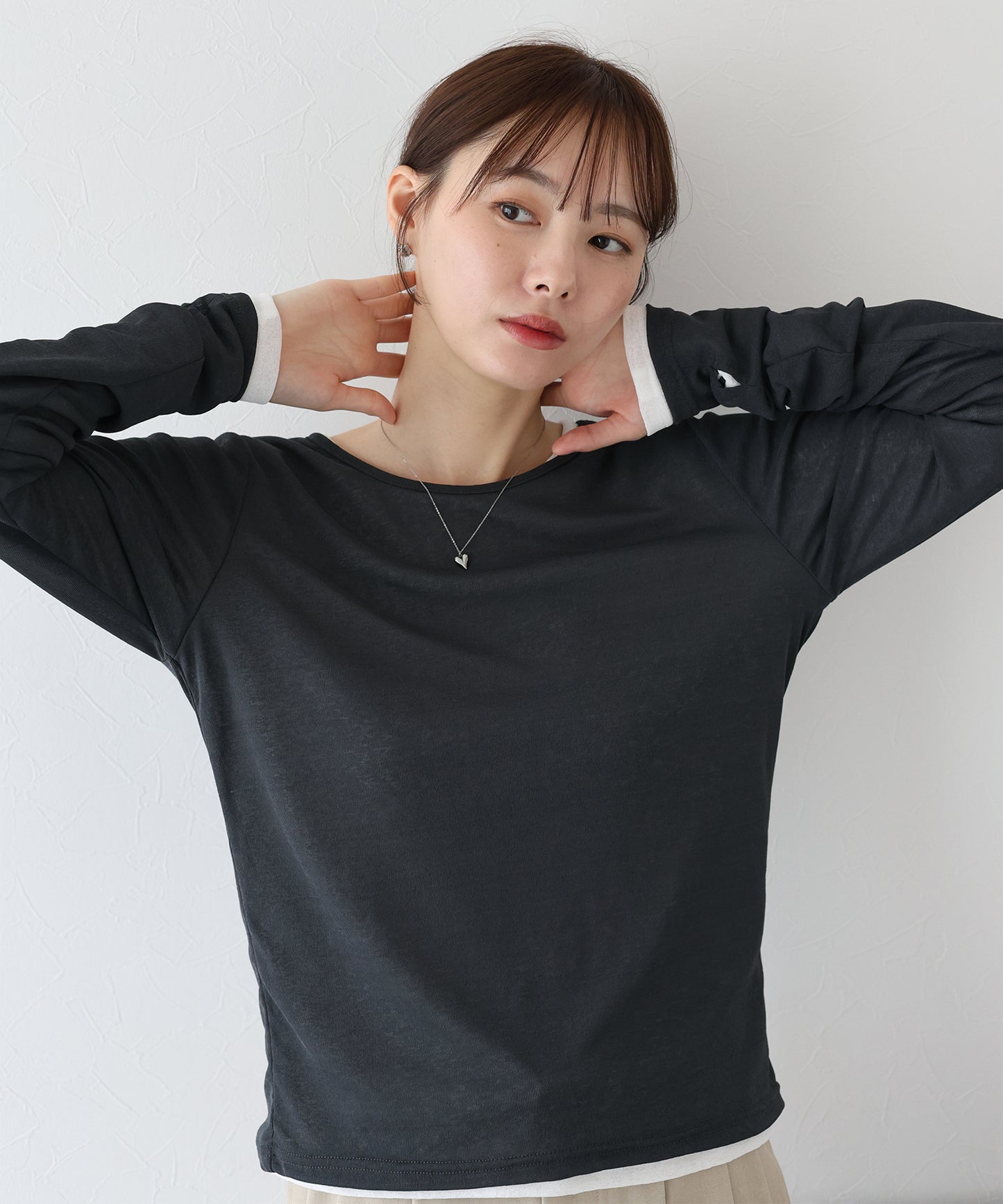 【TIME SALE】クルーネックシアートップス【ネコポス】