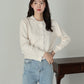 【早割5％OFF】レーストリムパールボタンカーディガン