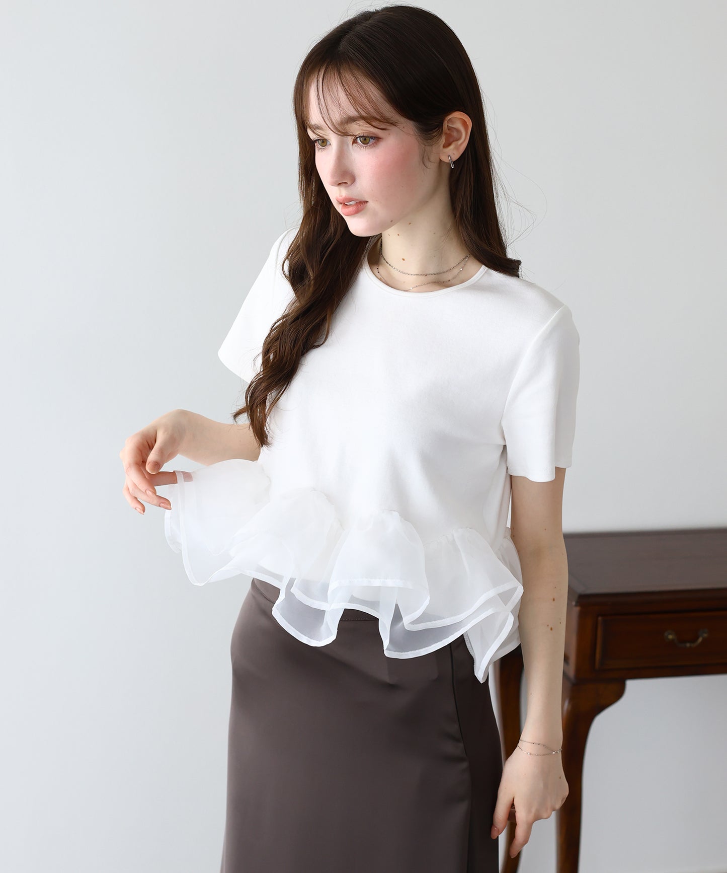 【早割5％OFF】ドッキングペプラムカットトップス【メール便】