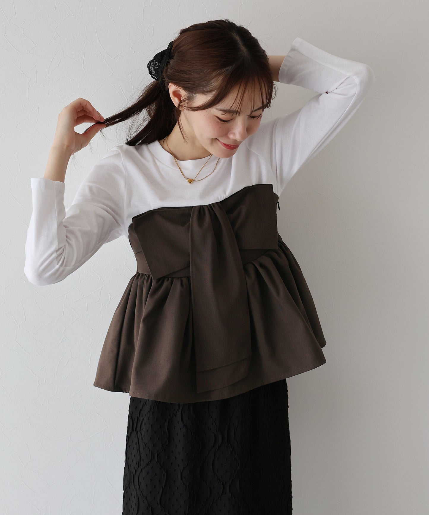 【早割5％OFF】リボンビスチェドッキングＴシャツ【ネコポス】