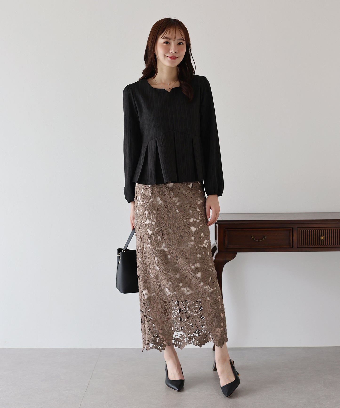 ハートネックプリーツブラウス【ネコポス】