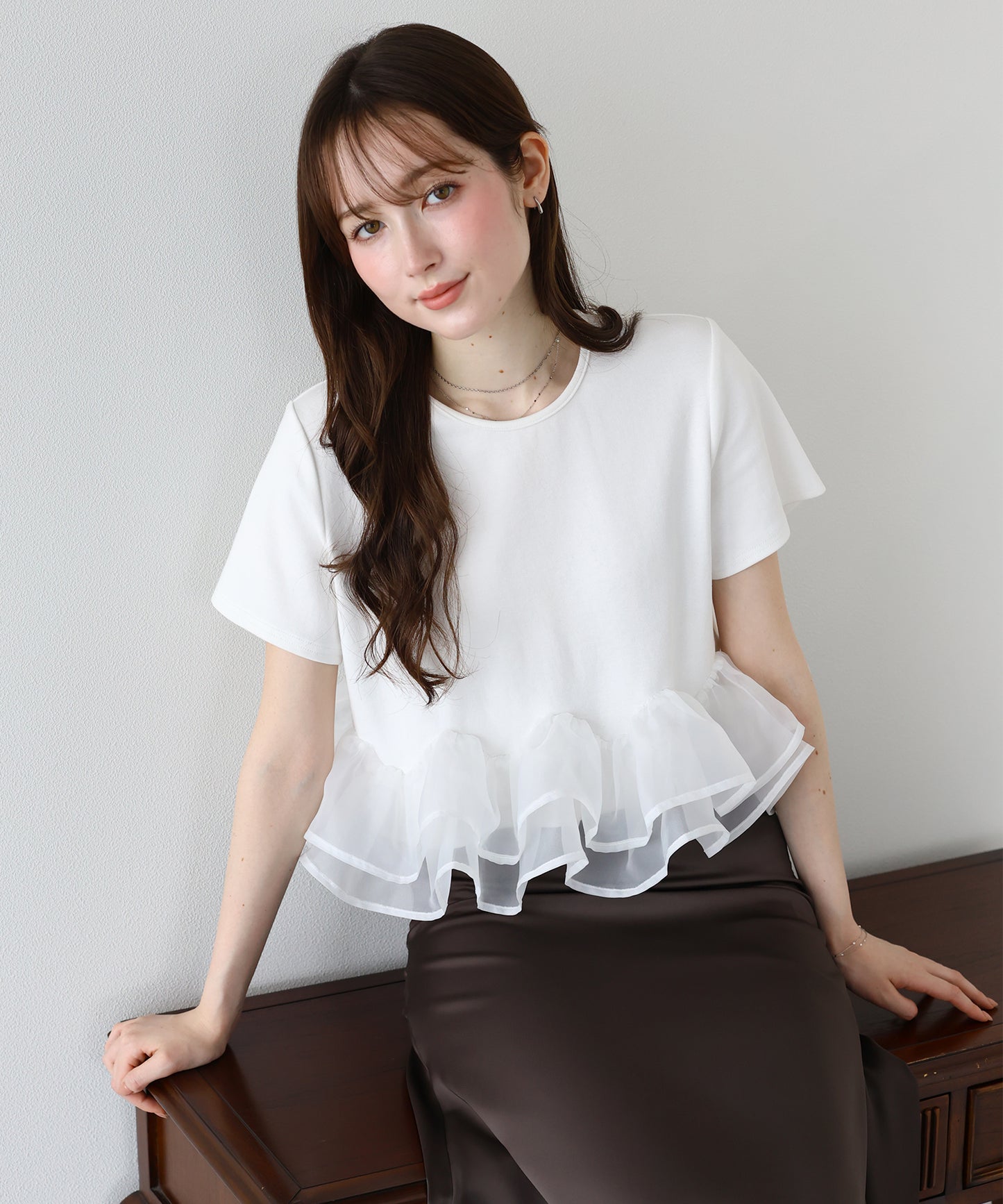 【早割5％OFF】ドッキングペプラムカットトップス【メール便】