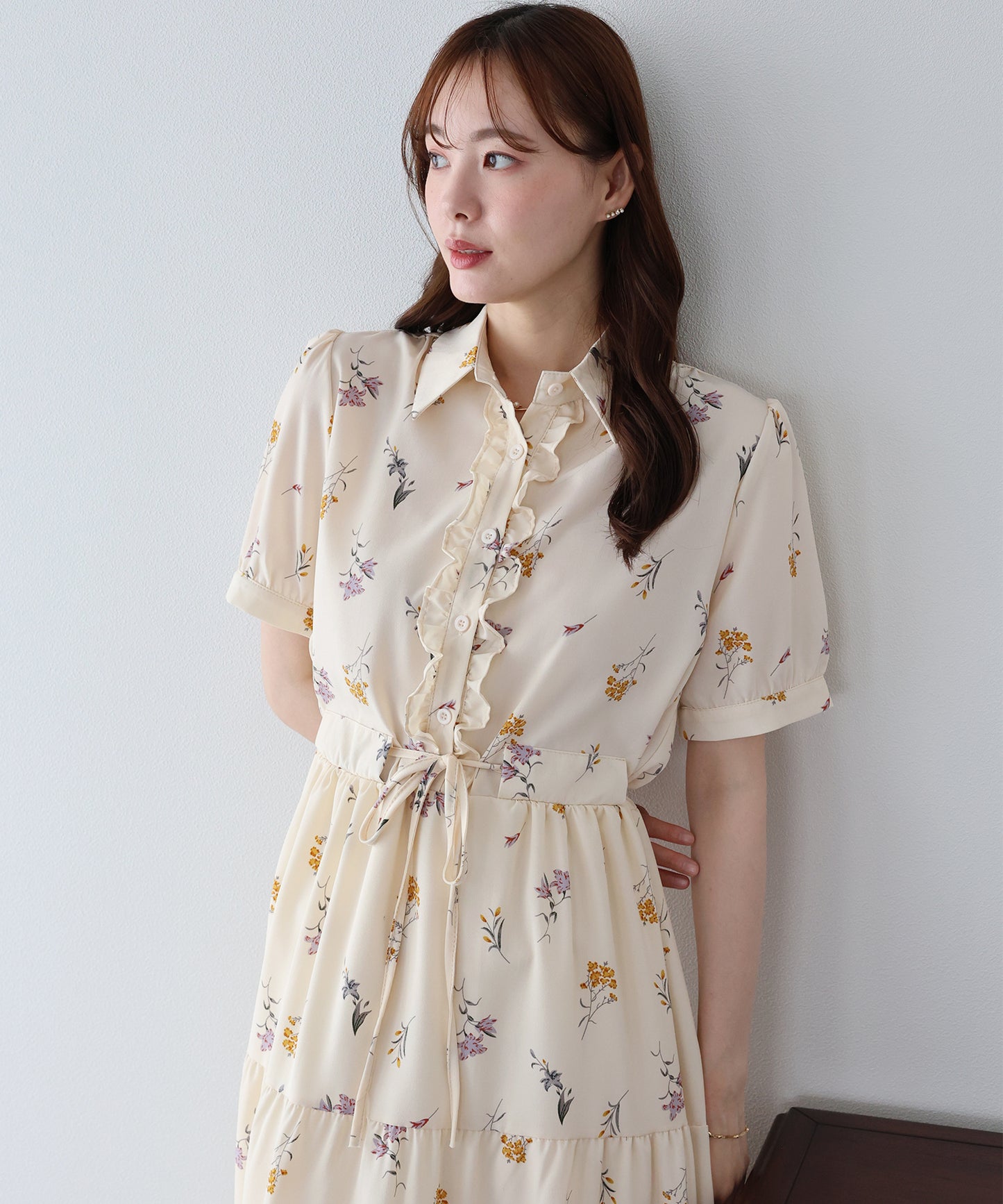 【早割5％OFF】フロントフリルワンピース