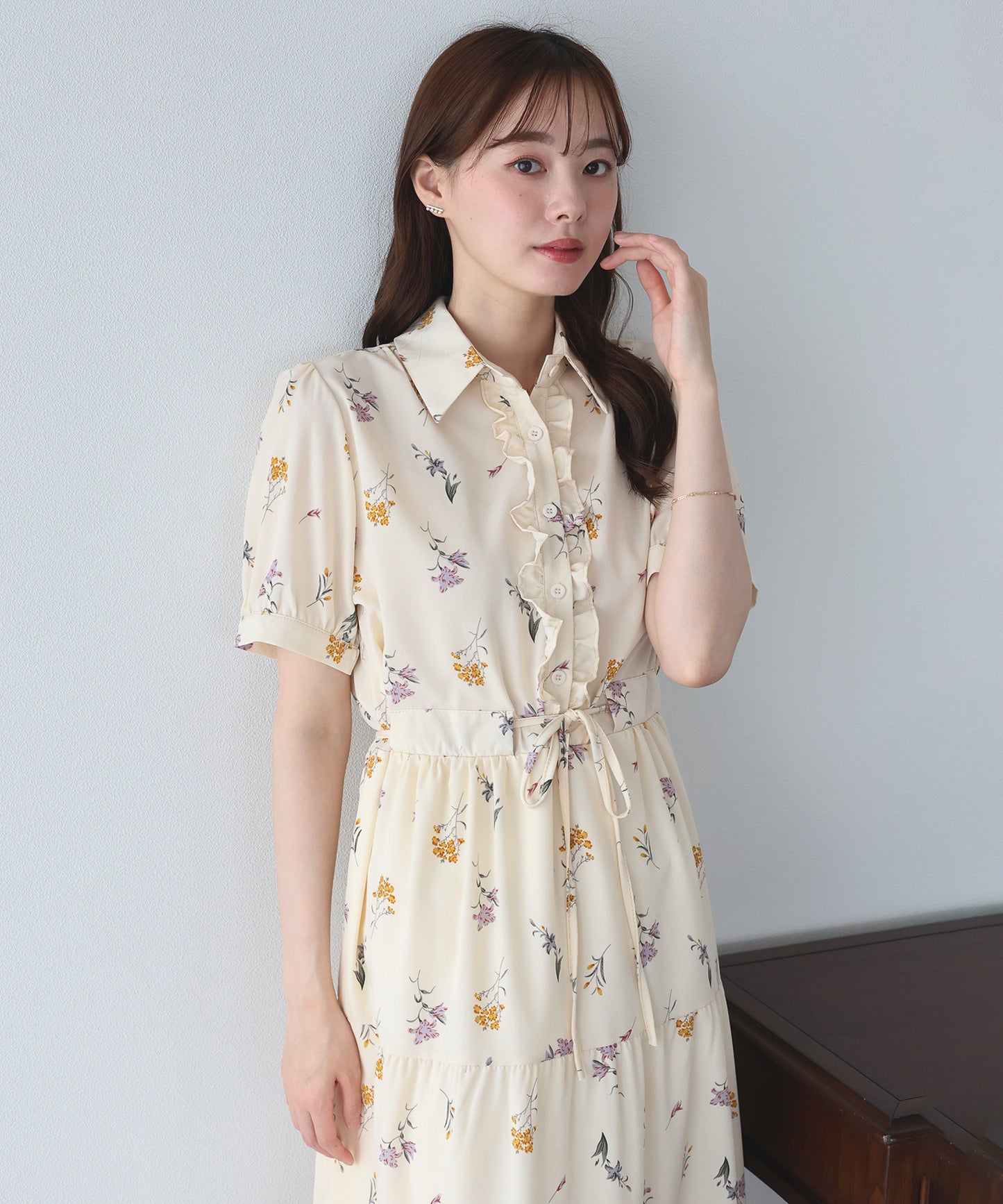 【早割5％OFF】フロントフリルワンピース