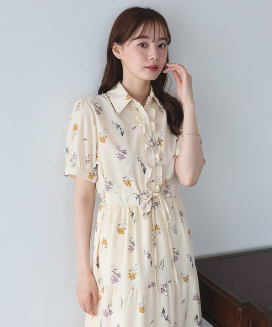 【早割5％OFF】フロントフリルワンピース