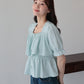 【早割5％OFF】バックリボンスクエアティアードブラウス【メール便】