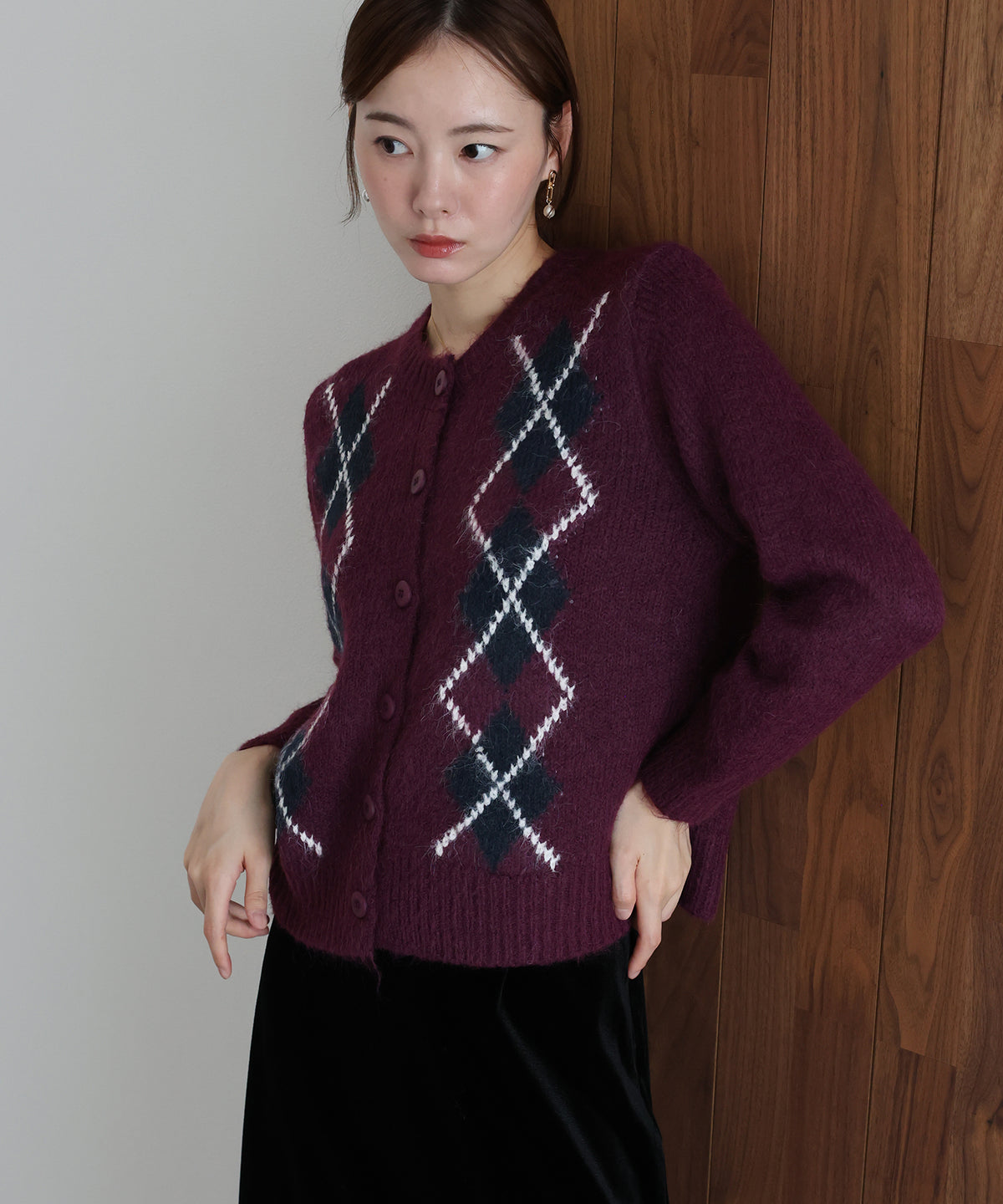 【早割5％OFF】アーガイルカーディガン