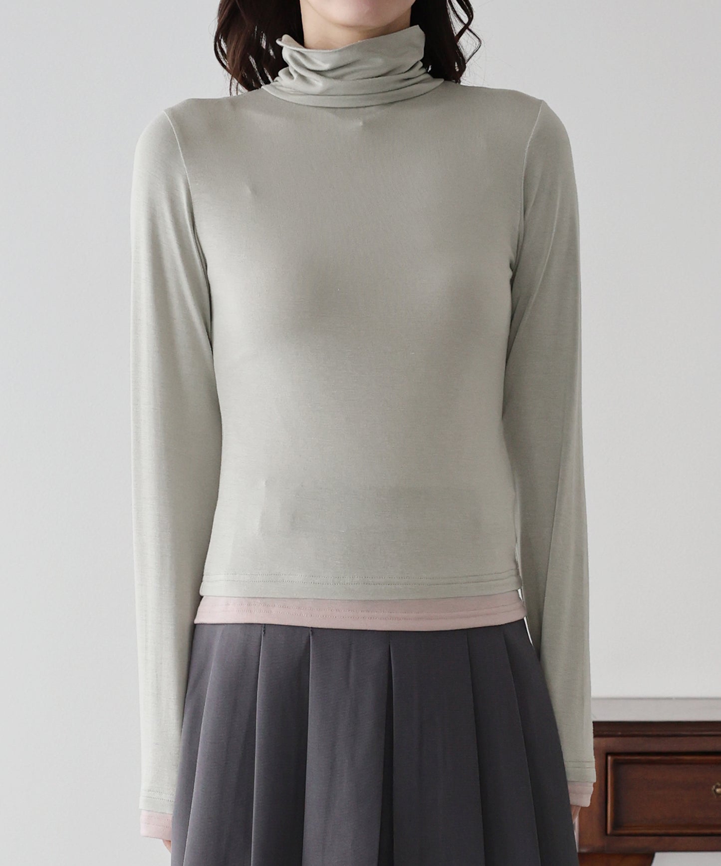 【早割5％OFF】ドッキングタートルネックカットソー【ネコポス】