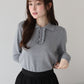 【早割5％OFF】ウール混フロントフリルポロニット