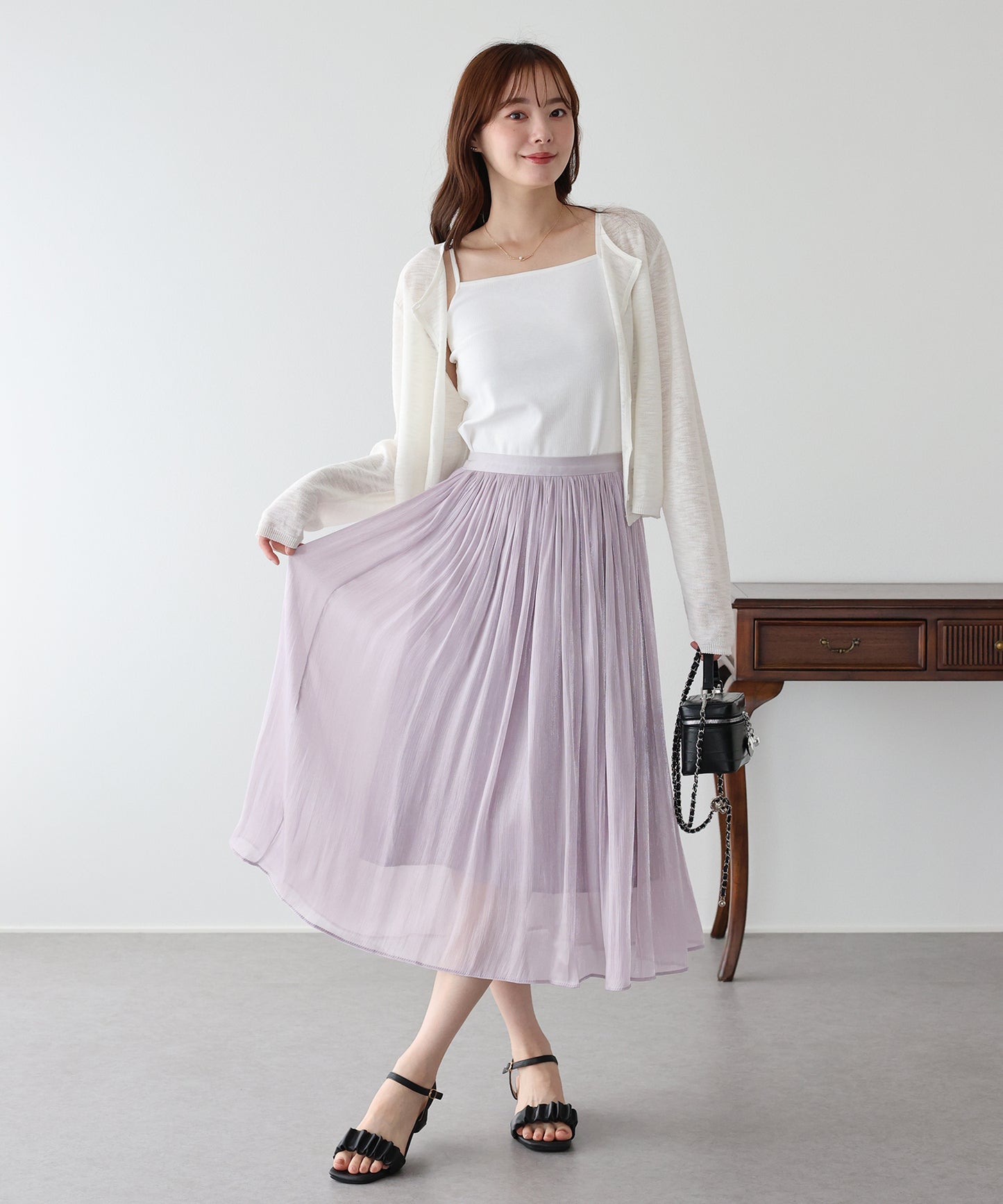 【早割5％OFF】シアーサテンスカート