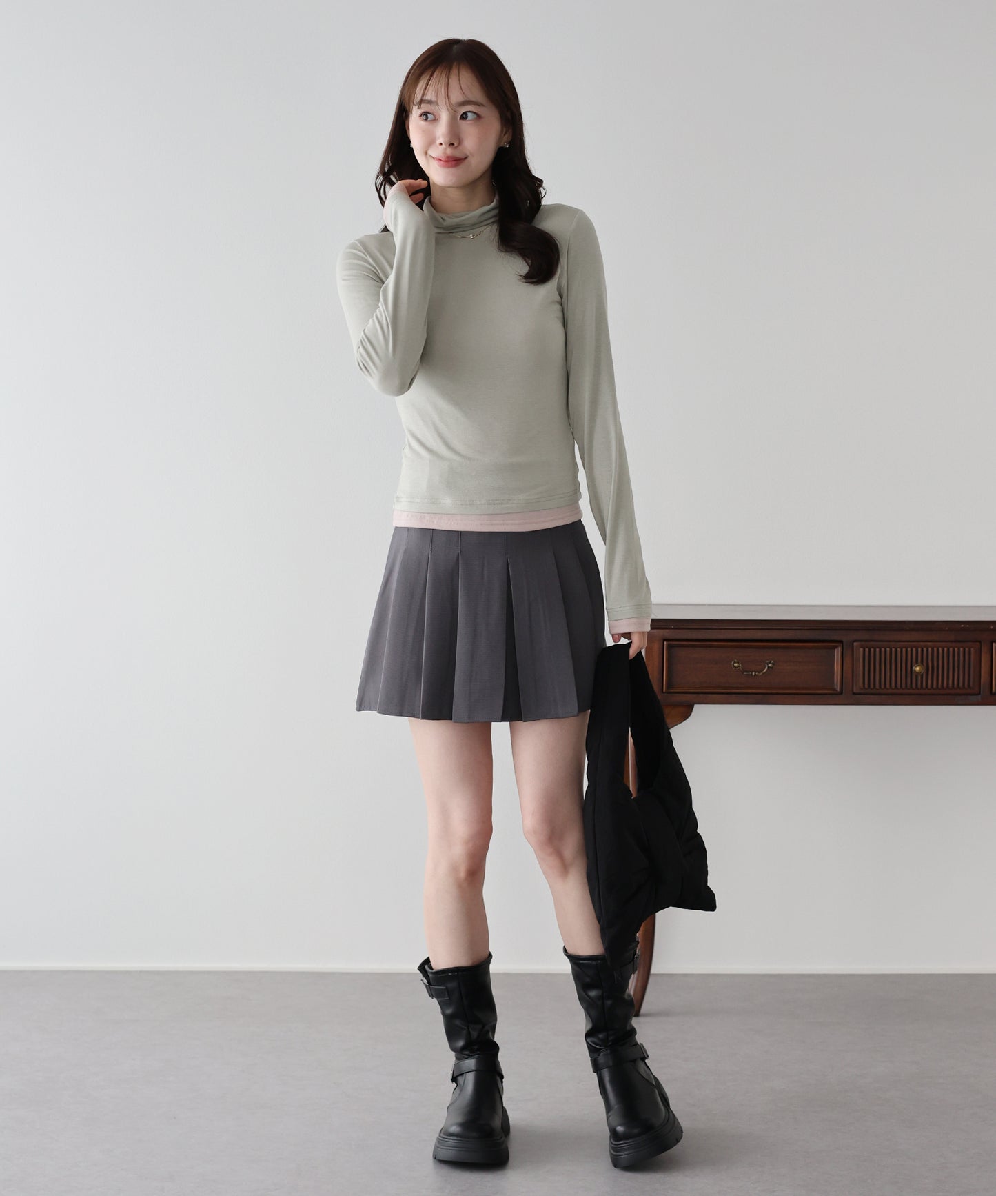 【早割5％OFF】ドッキングタートルネックカットソー【ネコポス】