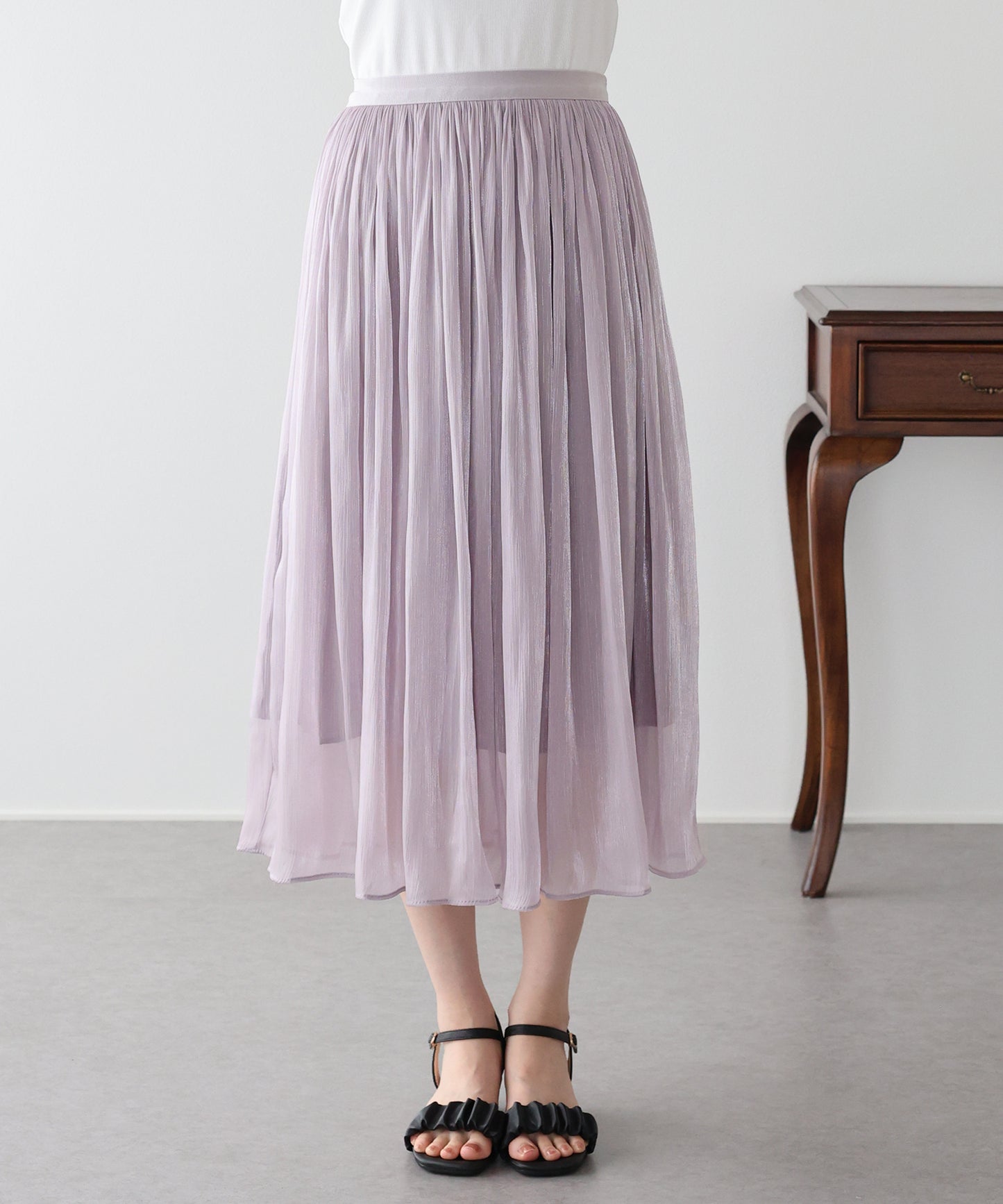 【早割5％OFF】シアーサテンスカート