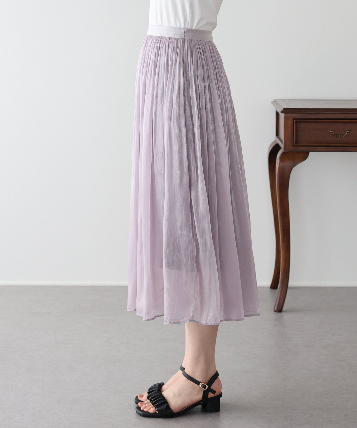 【早割5％OFF】シアーサテンスカート