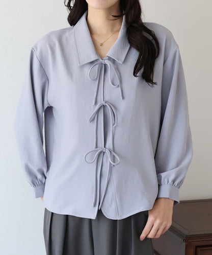 【SALE】フロントリボンブラウス【ネコポス】