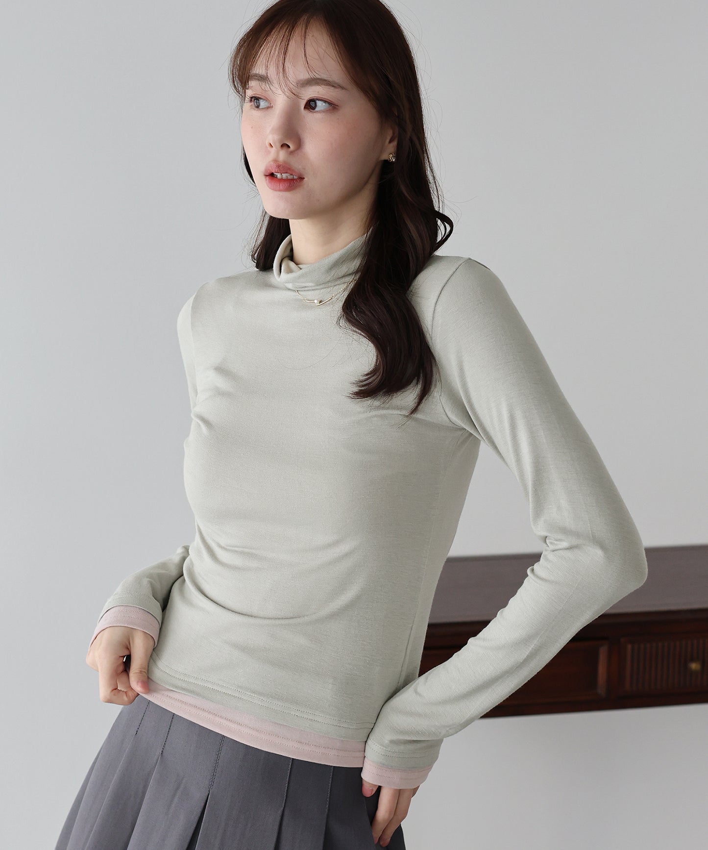 【早割5％OFF】ドッキングタートルネックカットソー【ネコポス】