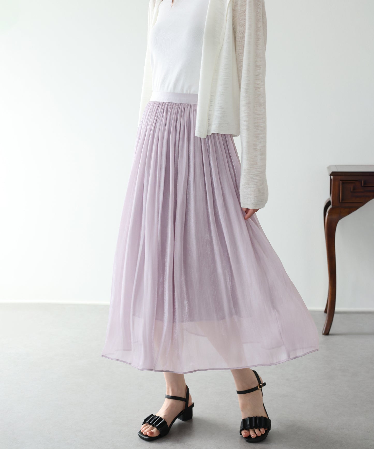 【早割5％OFF】シアーサテンスカート
