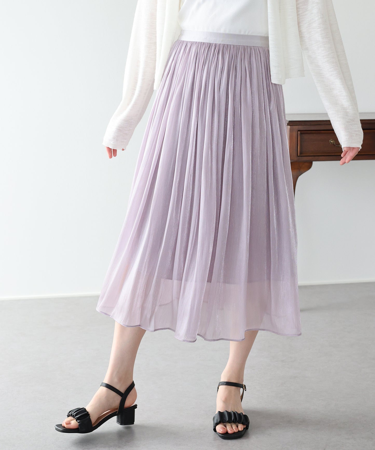 【早割5％OFF】シアーサテンスカート