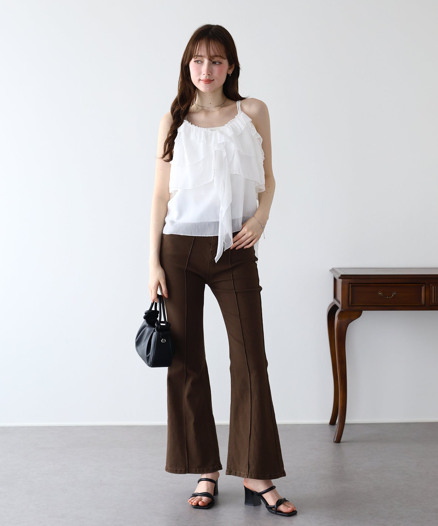 【早割5％OFF】シフォンティアードキャミソール【メール便】