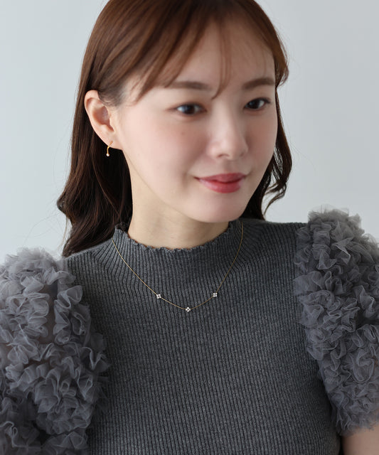 【早割5％OFF】トリプルビジューネックレス / サージカルステンレス【メール便】