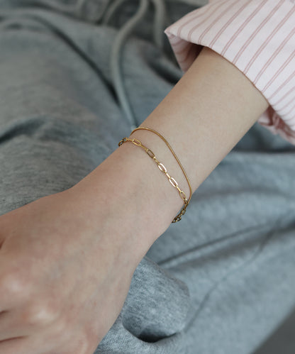 【早割5％OFF】ダブルチェーンブレスレット/ サージカルステンレス【ネコポス】