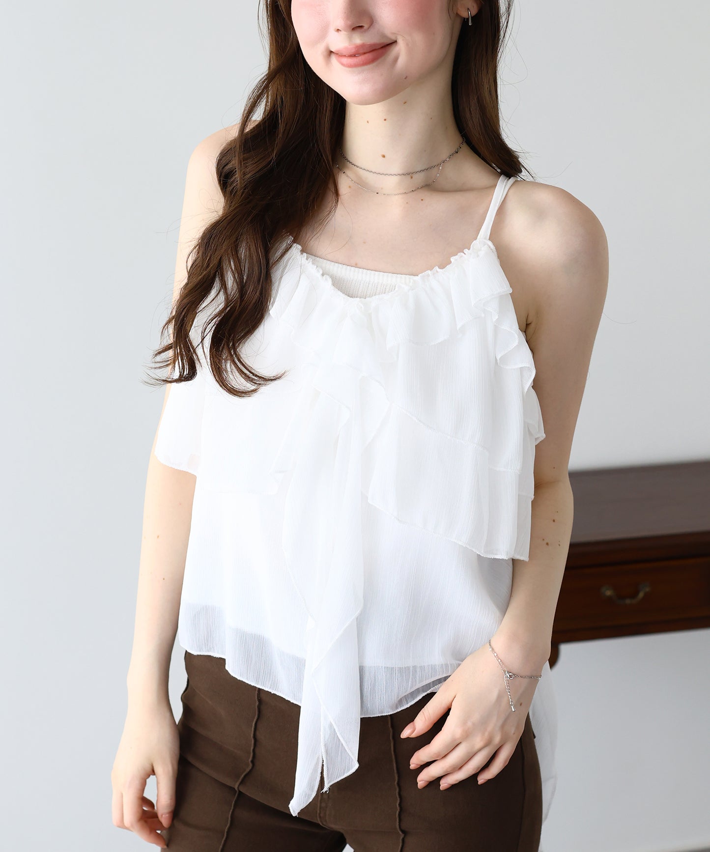 【早割5％OFF】シフォンティアードキャミソール【メール便】