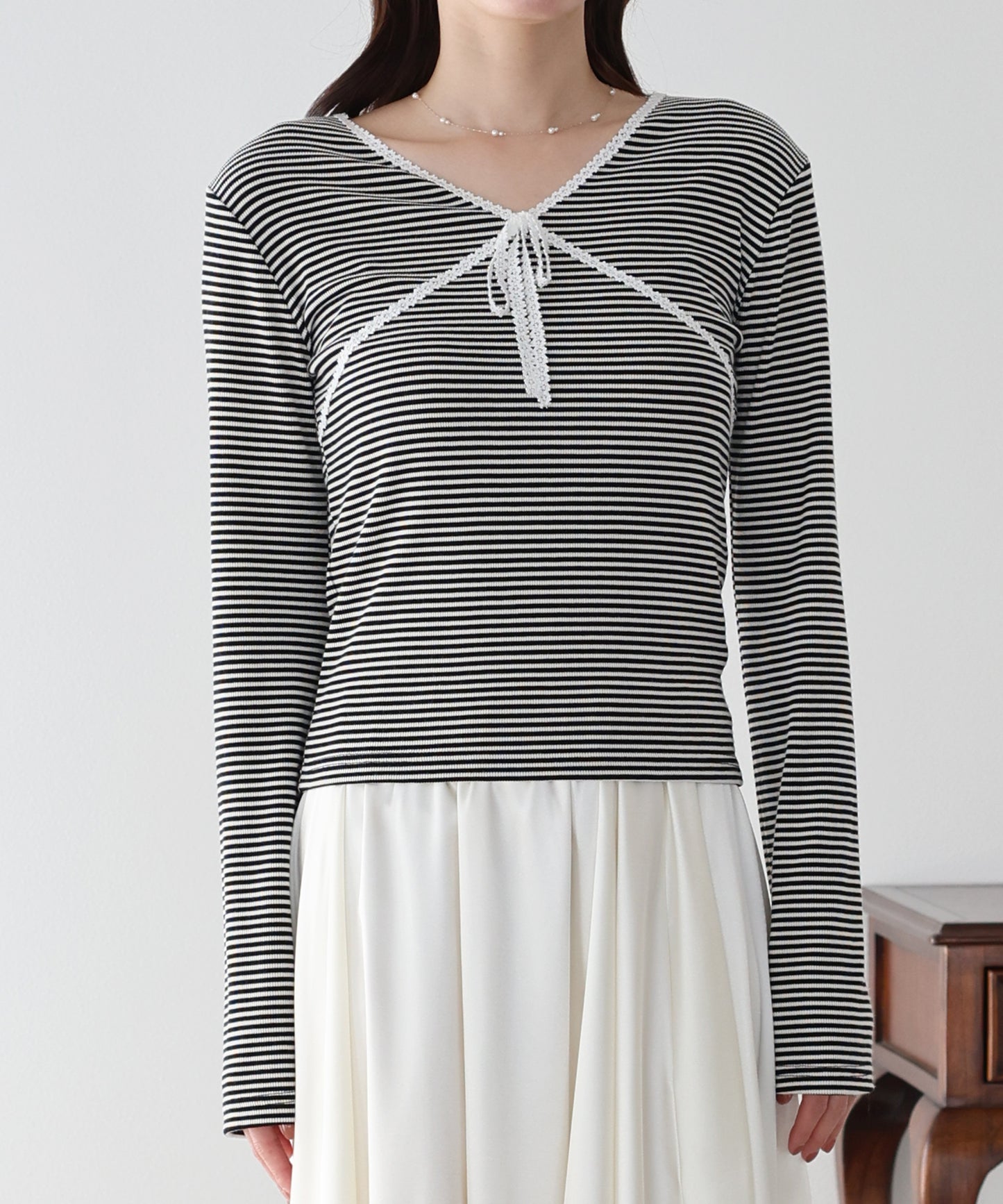 【早割5％OFF】レースボーダーカットソー【ネコポス】