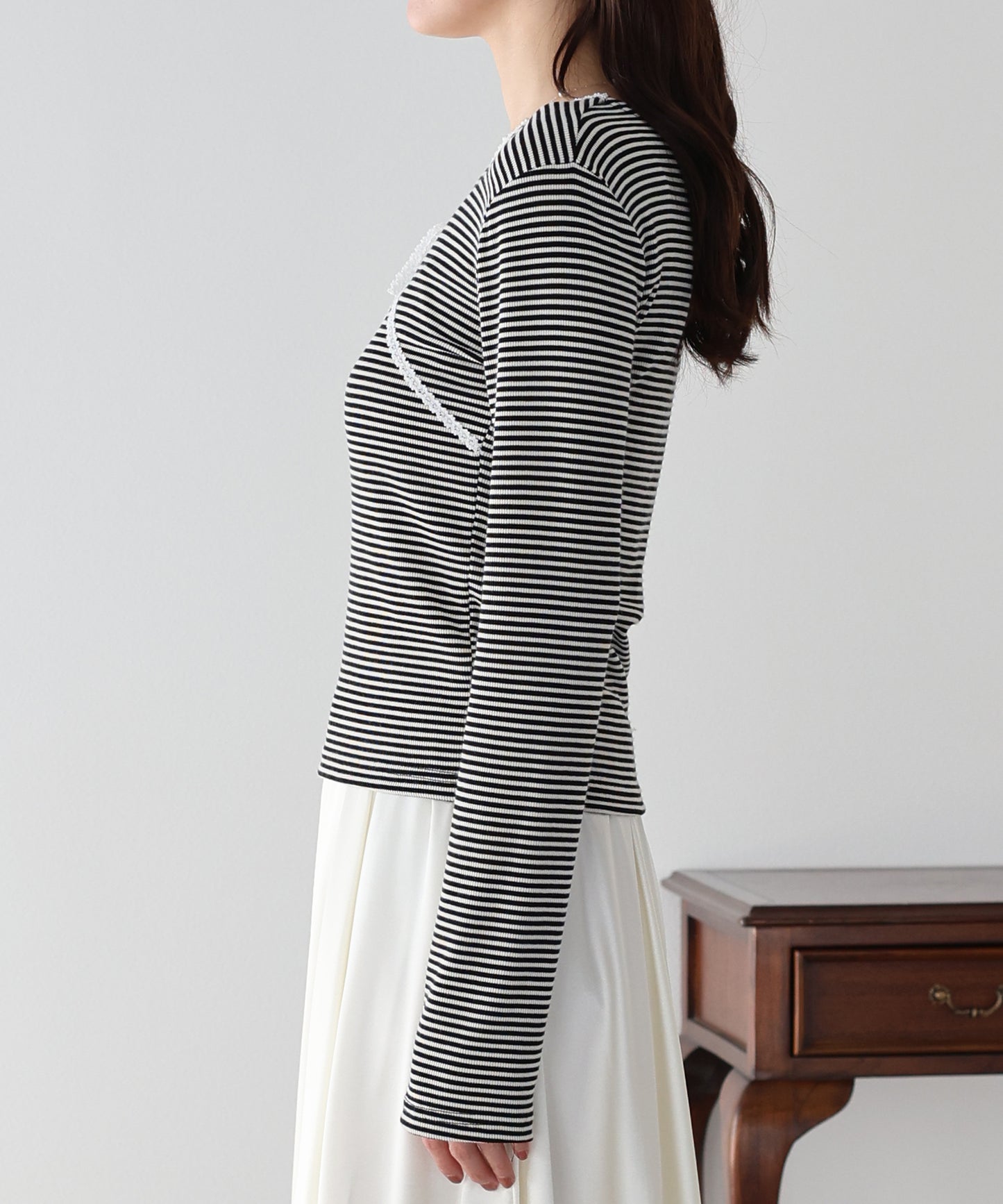 【早割5％OFF】レースボーダーカットソー【ネコポス】