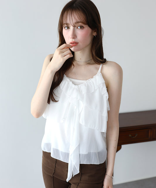 【早割5％OFF】シフォンティアードキャミソール【メール便】