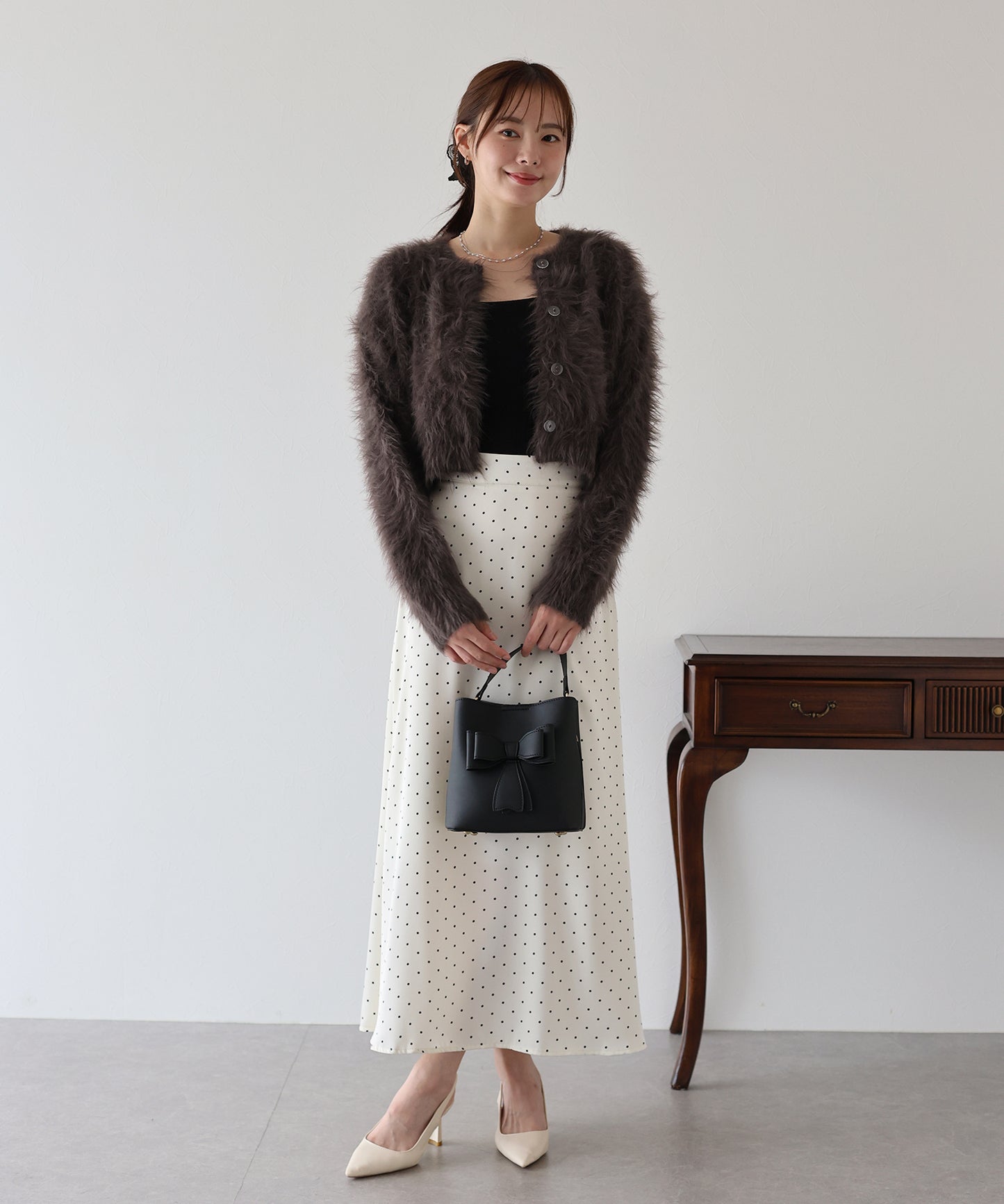 【TIME SALE】シャギーニットショートカーディガン