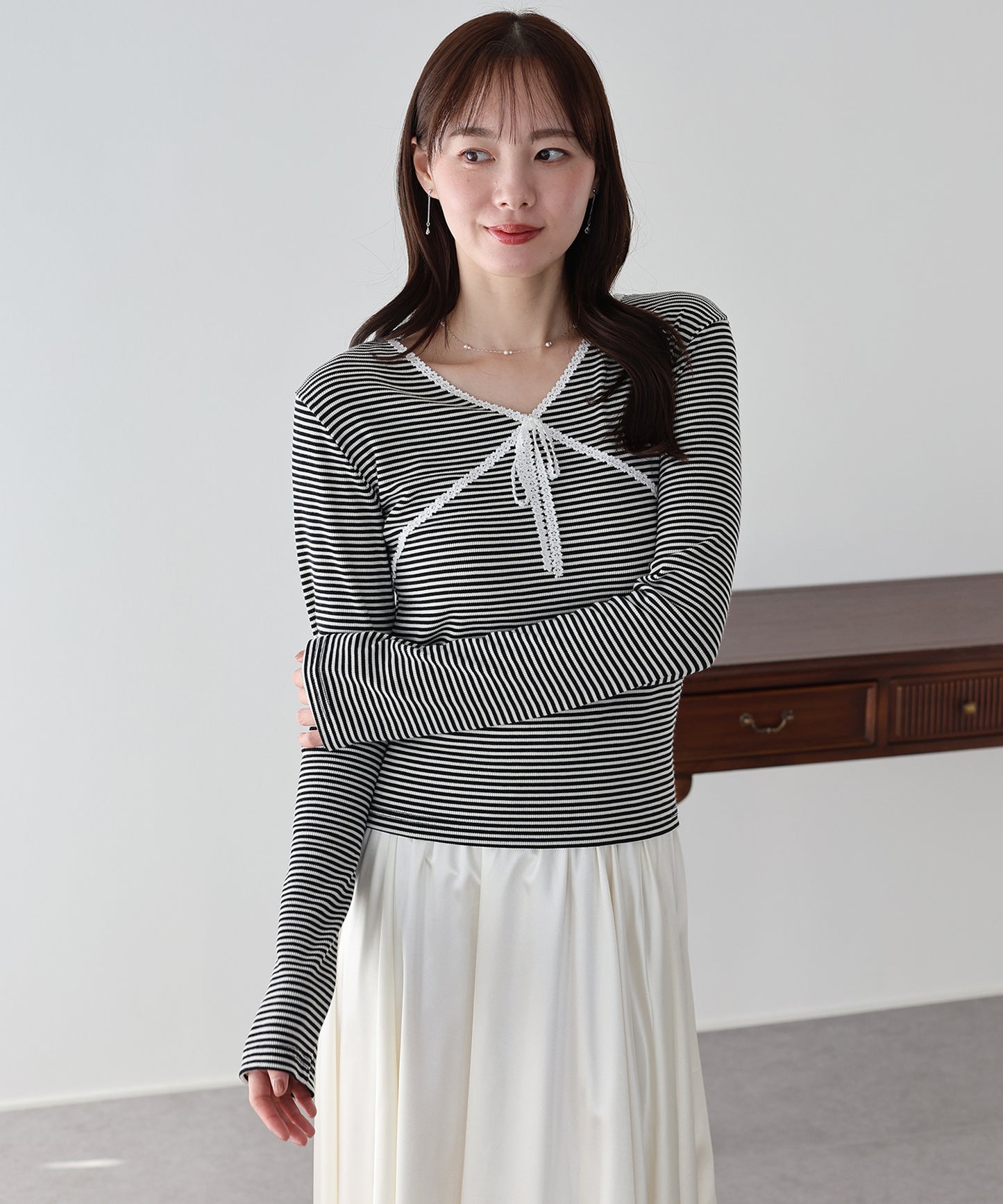 【早割5％OFF】レースボーダーカットソー【ネコポス】