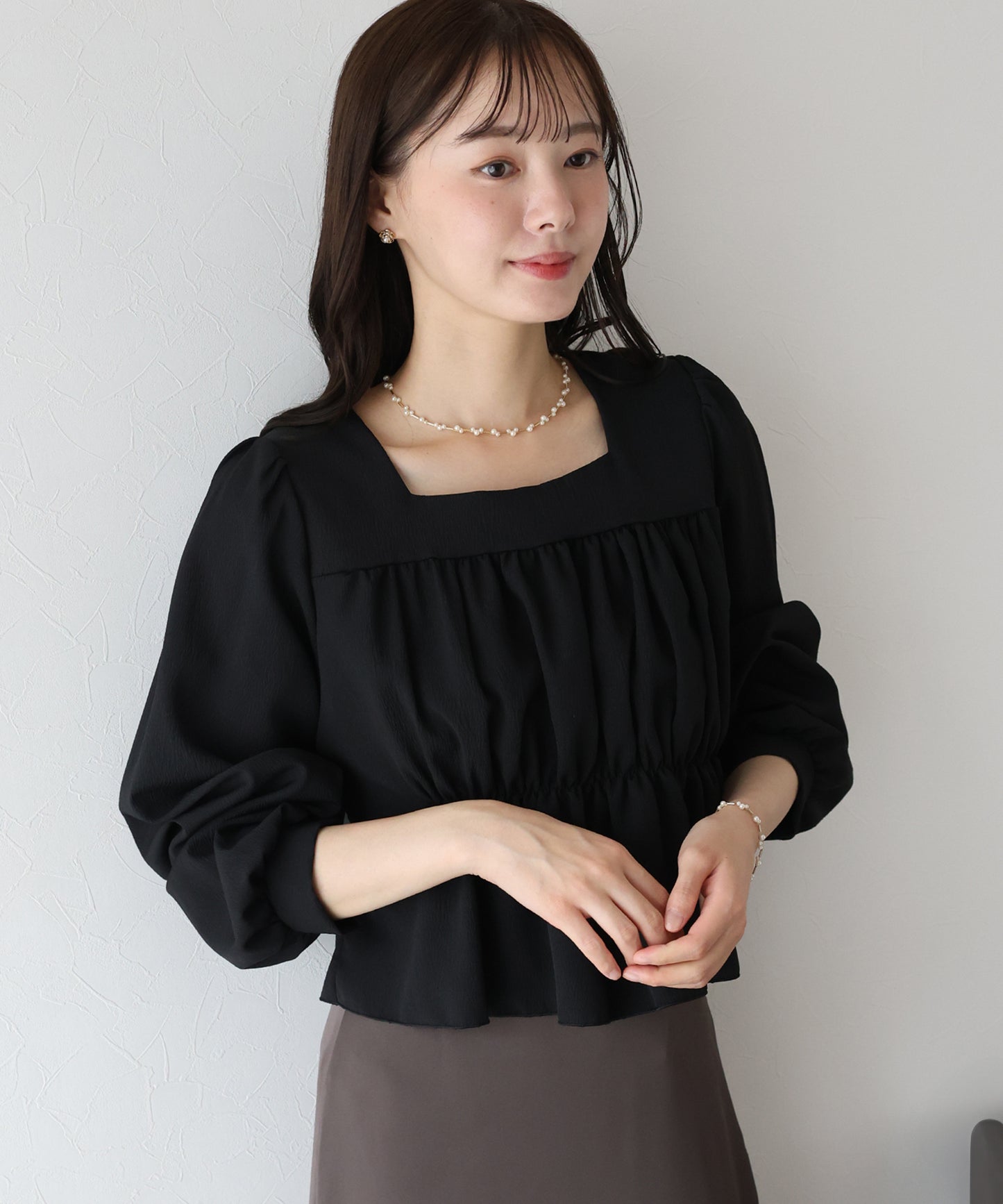 【早割5％OFF】バックリボンペプラムブラウス【ネコポス】