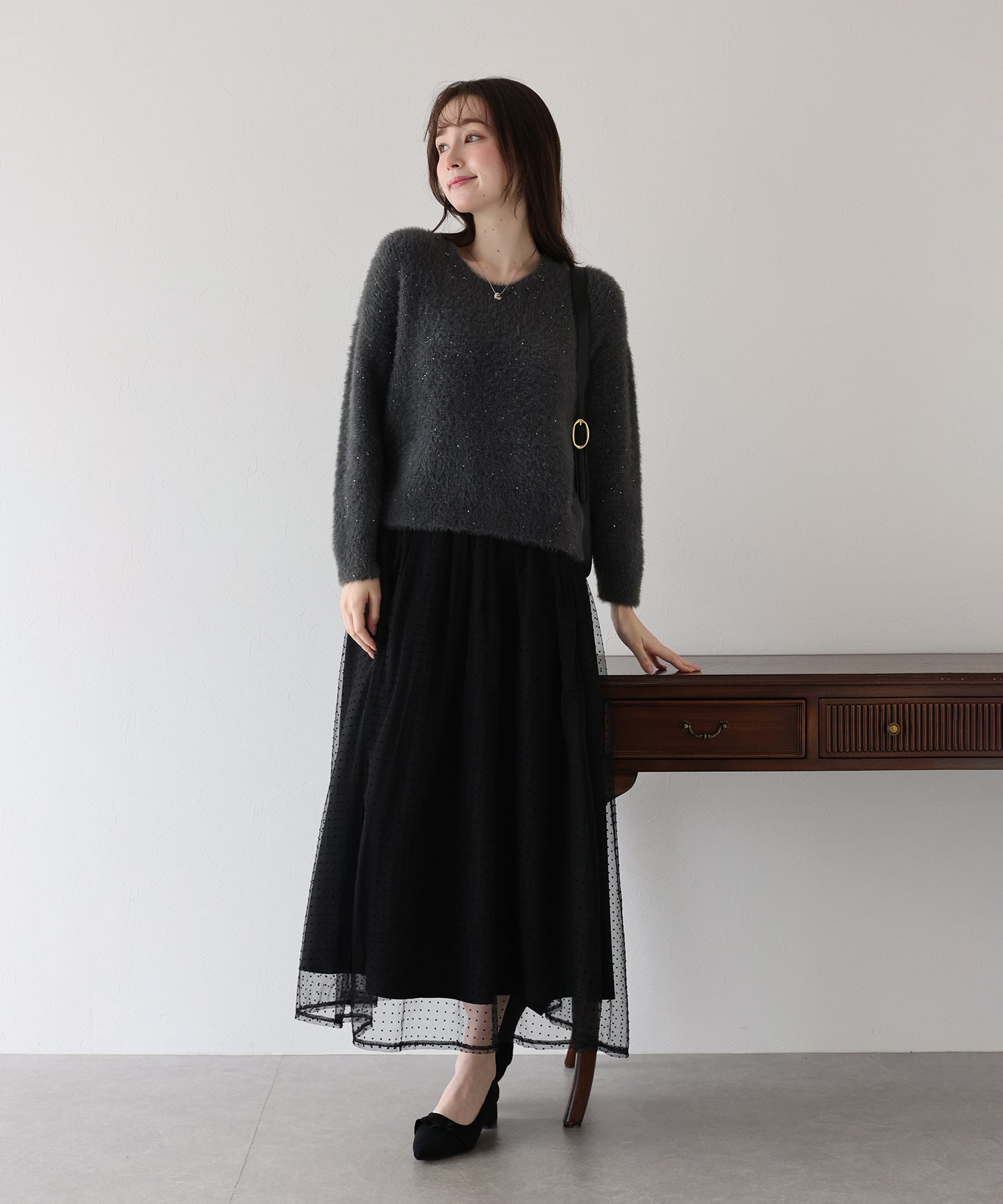 丈が選べるフロッキーチェックチュールスカート – BLUE ONLINE