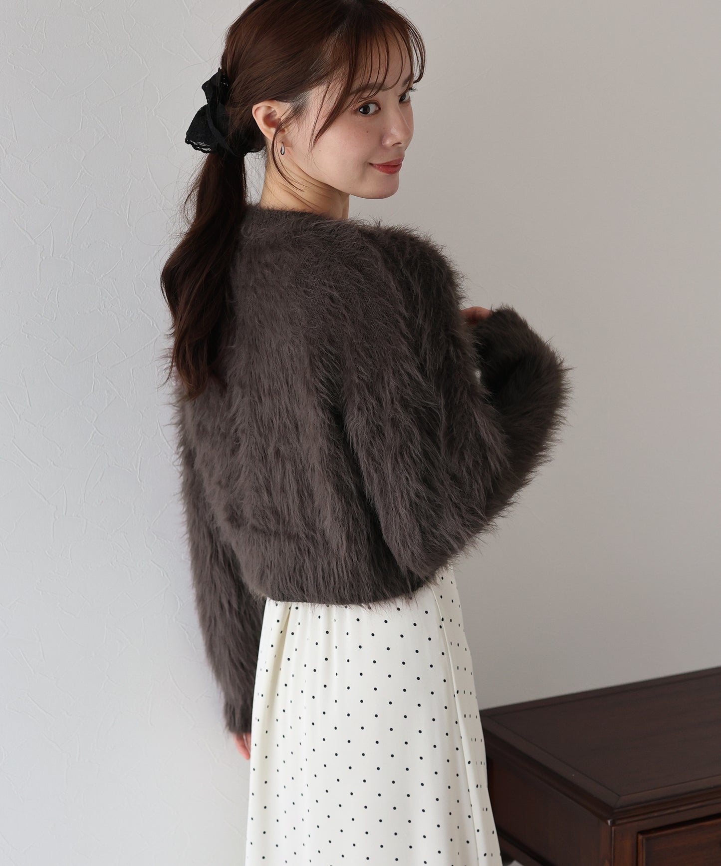 【TIME SALE】シャギーニットショートカーディガン