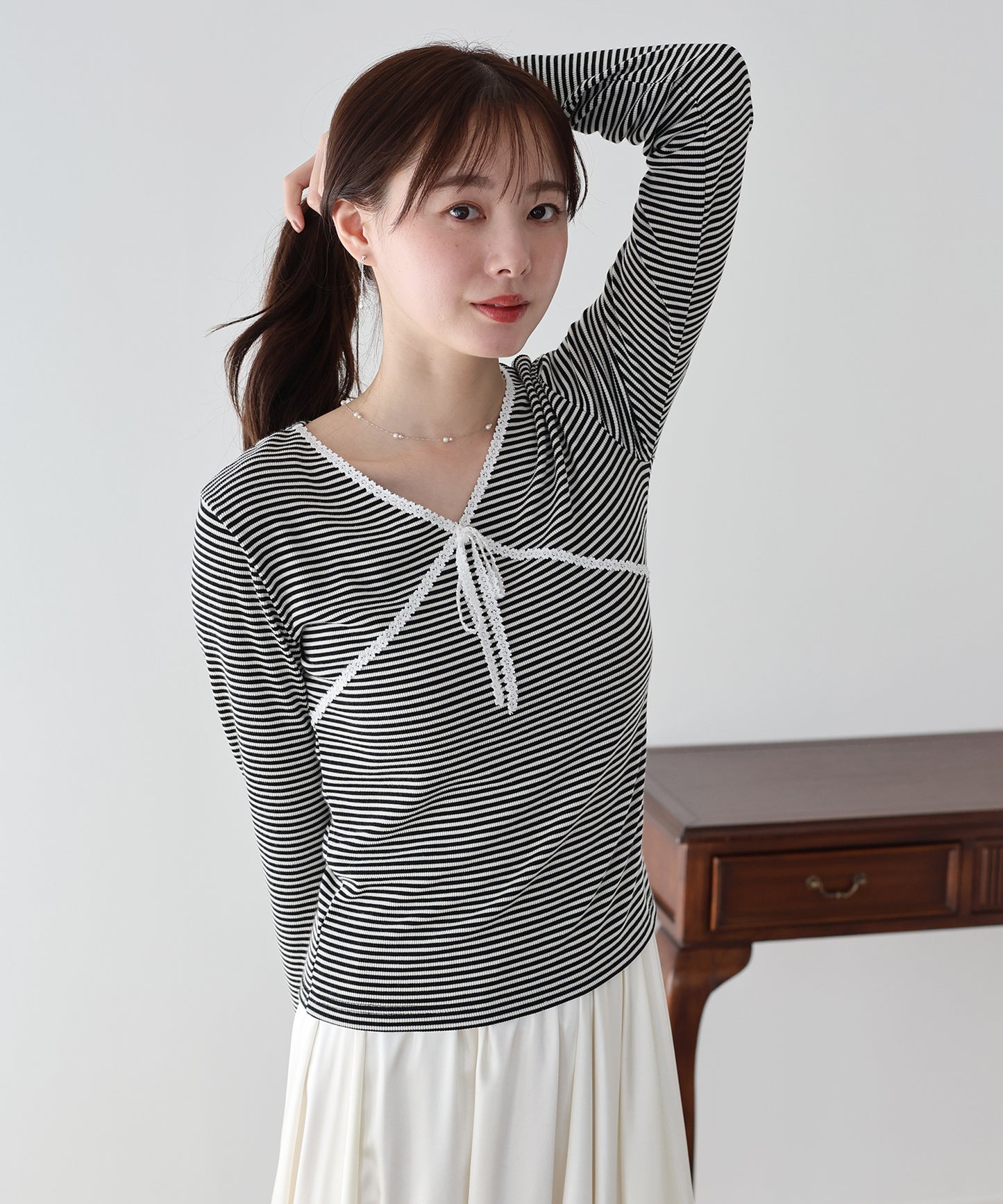 【早割5％OFF】レースボーダーカットソー【ネコポス】