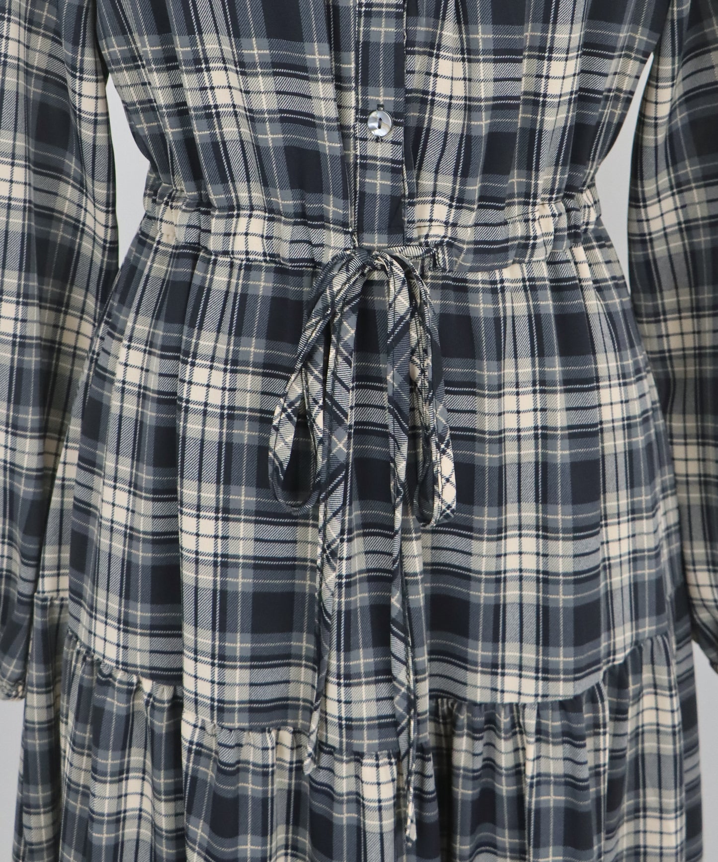 【TIME SALE】チェック長袖ワンピース