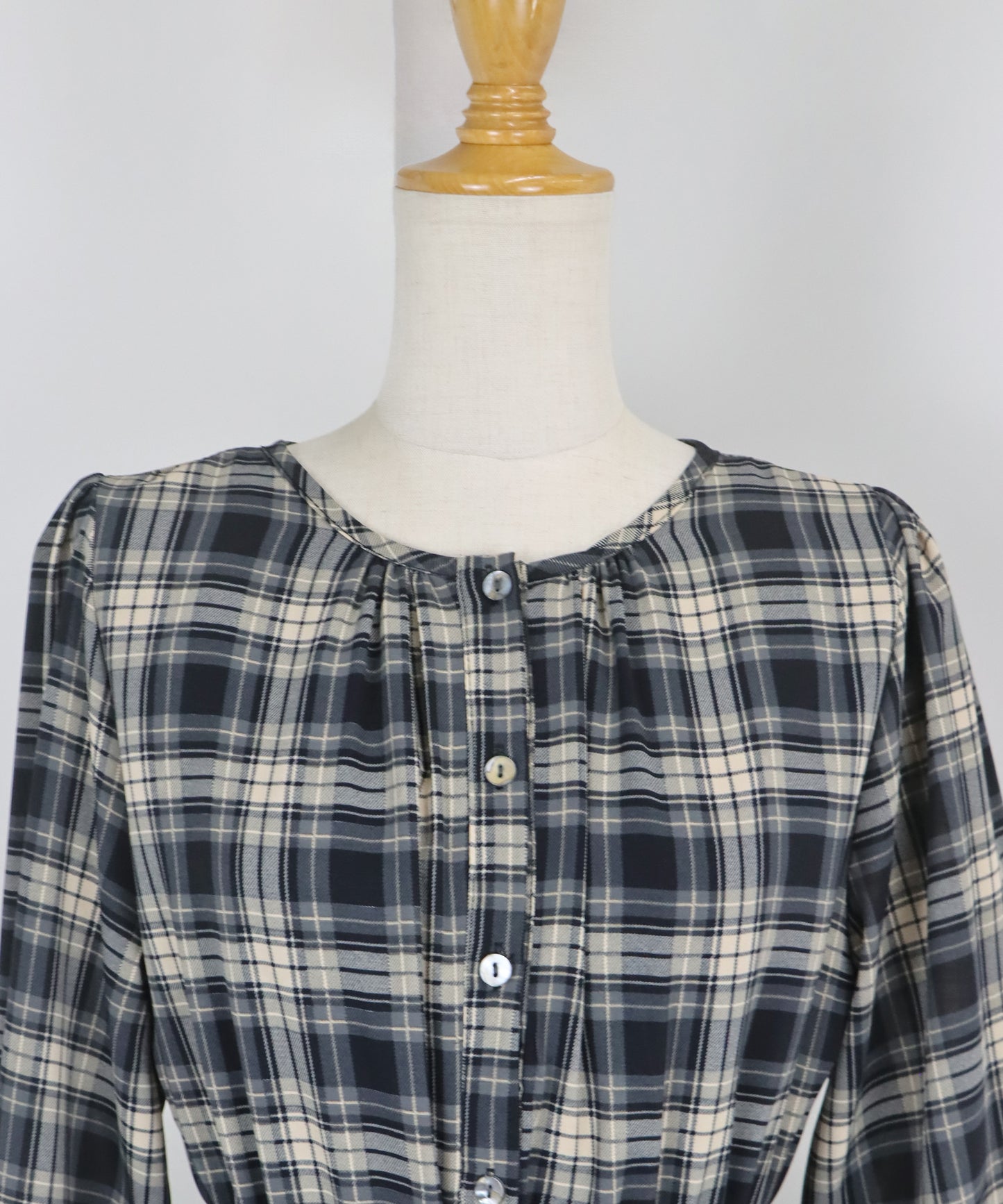 【TIME SALE】チェック長袖ワンピース