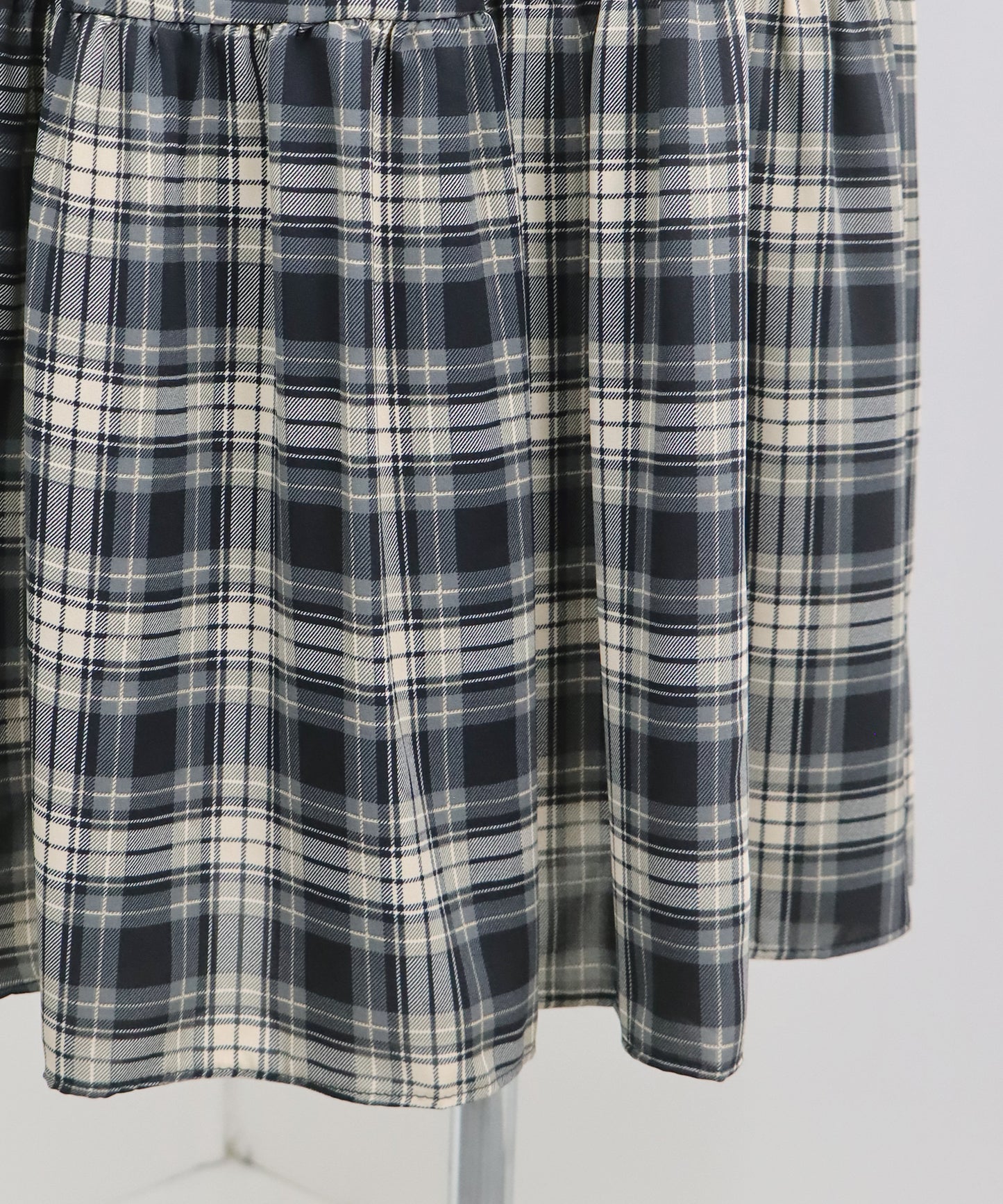 【TIME SALE】チェック長袖ワンピース