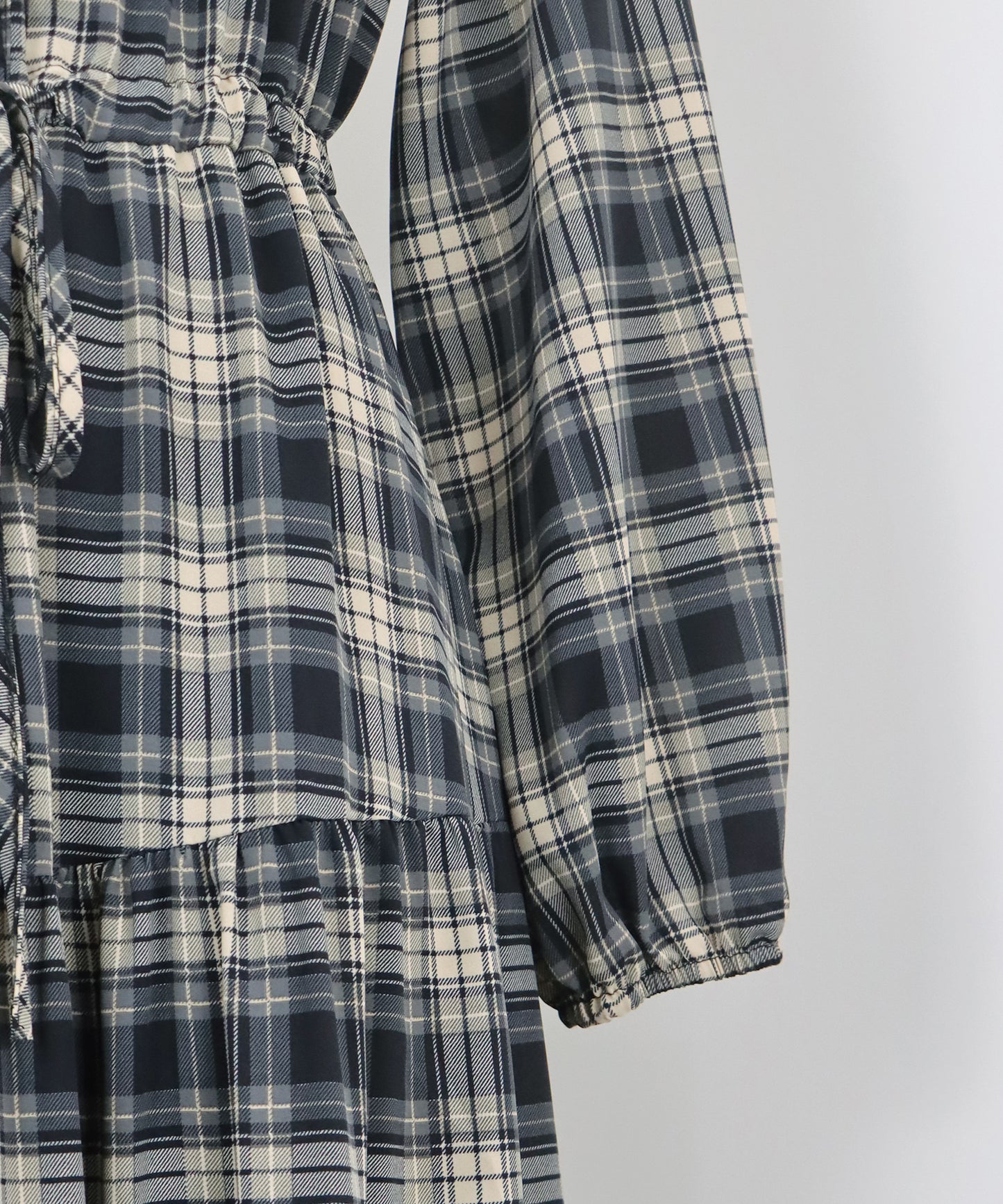 【TIME SALE】チェック長袖ワンピース