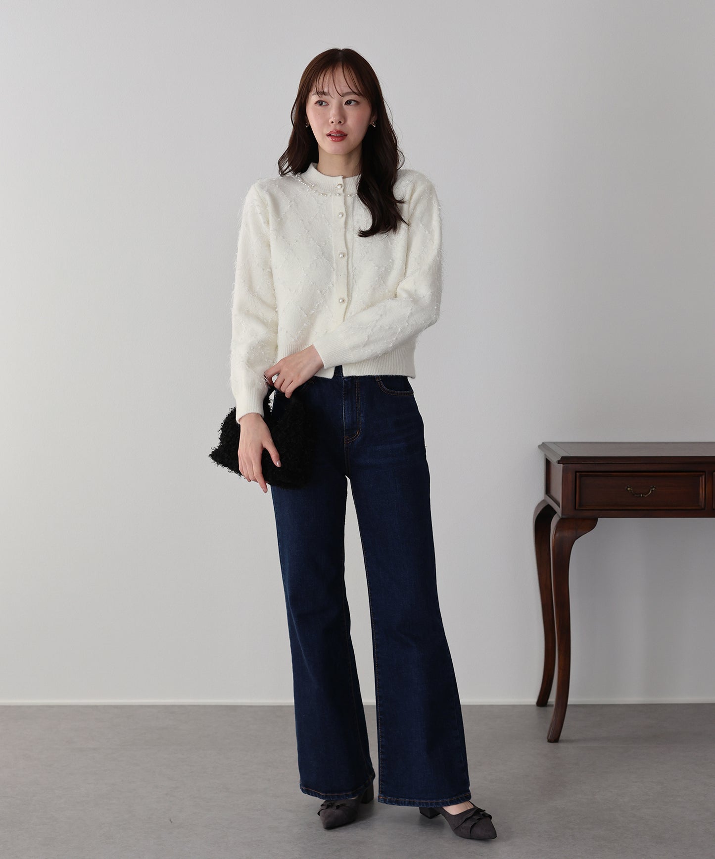 ラメジャガードカーディガン