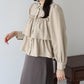 【早割5％OFF】フリルティアードピーチブラウス