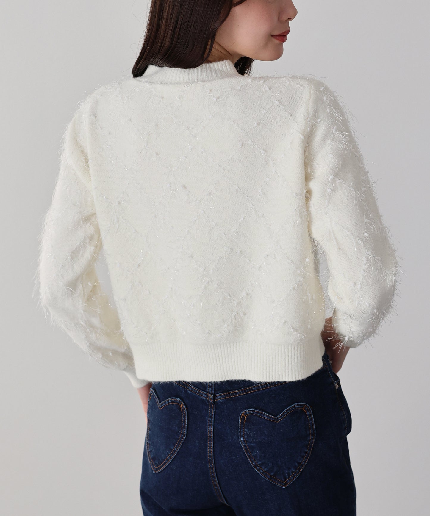 ラメジャガードカーディガン