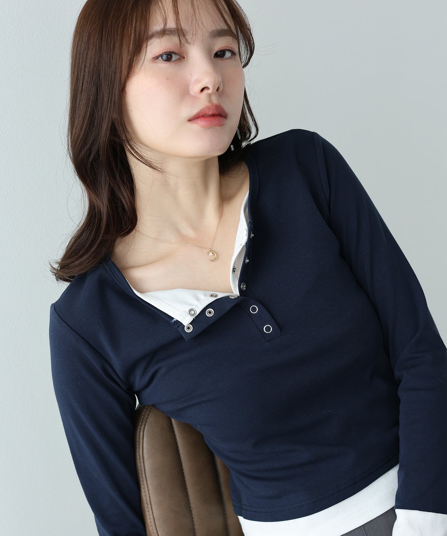 【早割5％OFF】ヘンリレイヤードカットソー【ネコポス】