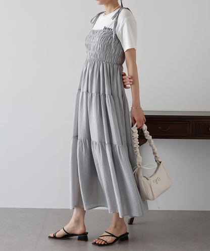 【SALE】シャーリングキャミワンピース